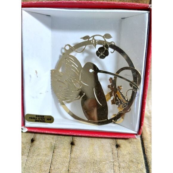 Hummingbird Goose Pond Christmas Tree Ornament Silver Vintage 1989 - Picture 1 of 4
